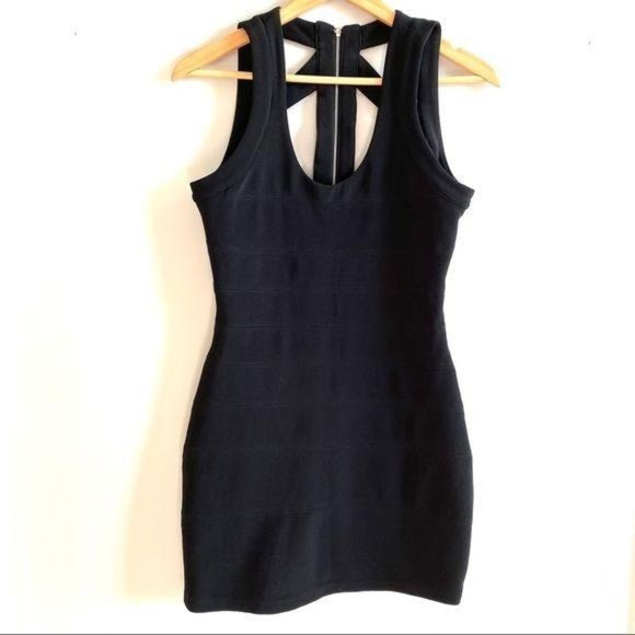 Walter by Walter Baker Black Bandage Bodycon Mini Dress S - Picture 1 of 9